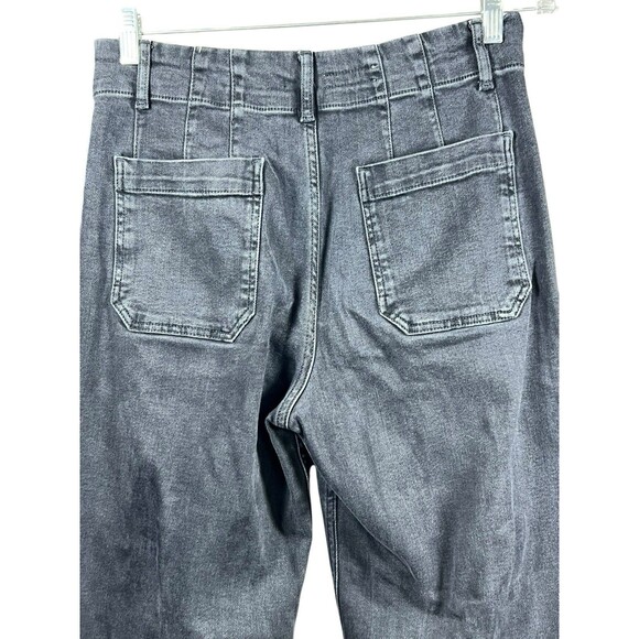 Pilcro Skipper Black Ankle Jeans Women 28‎ Wide Leg Stretch High Rise Anthro - Picture 8 of 14